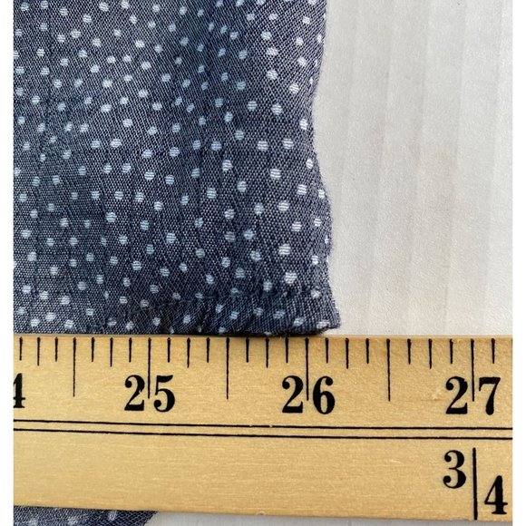 Como Blu Womens Blue and White Polka Dot Sheer V-Neck Tunic Size 1X Coastal - Picture 10 of 11